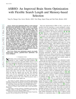 ASBSO: An Improved Brain Storm Optimization With Flexible Search Length
  and Memory-Based Selection