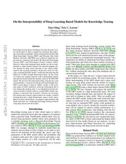 On the Interpretability of Deep Learning Based Models for Knowledge
  Tracing