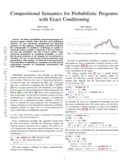 Compositional Semantics for Probabilistic Programs with Exact
  Conditioning