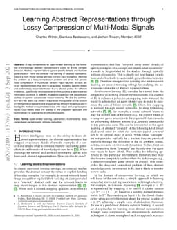 Learning Abstract Representations through Lossy Compression of
  Multi-Modal Signals