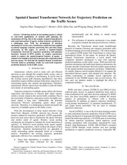 Spatial-Channel Transformer Network for Trajectory Prediction on the
  Traffic Scenes