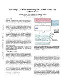 Powering COVID-19 community Q&A with Curated Side Information