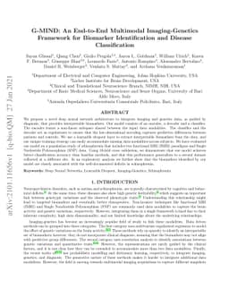 G-MIND: An End-to-End Multimodal Imaging-Genetics Framework for
  Biomarker Identification and Disease Classification
