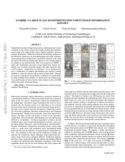 LS-HDIB: A Large Scale Handwritten Document Image Binarization Dataset