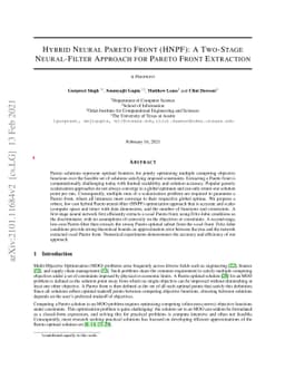 A Hybrid 2-stage Neural Optimization for Pareto Front Extraction