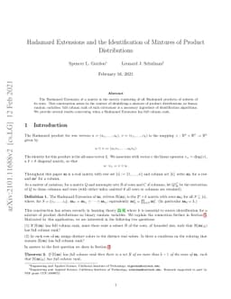 Hadamard Extensions and the Identification of Mixtures of Product
  Distributions