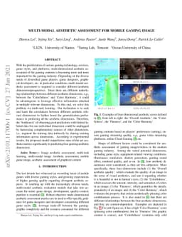 Multi-Modal Aesthetic Assessment for MObile Gaming Image