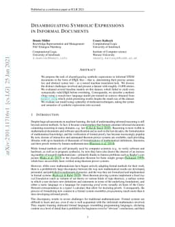 Disambiguating Symbolic Expressions in Informal Documents