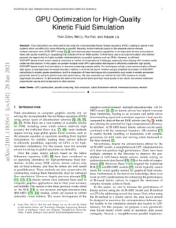 GPU Optimization for High-Quality Kinetic Fluid Simulation