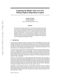 Exploiting the Hidden Tasks of GANs: Making Implicit Subproblems
  Explicit