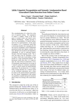 LESA: Linguistic Encapsulation and Semantic Amalgamation Based
  Generalised Claim Detection from Online Content
