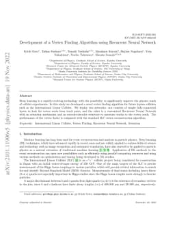 Development of a Vertex Finding Algorithm using Recurrent Neural Network