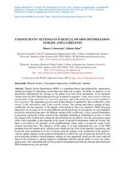Coefficients' Settings in Particle Swarm Optimization: Insight and
  Guidelines