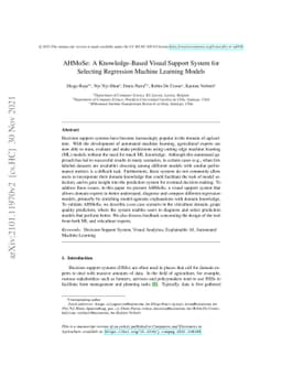 AHMoSe: A Knowledge-Based Visual Support System for Selecting Regression
  Machine Learning Models