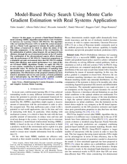 Model-Based Policy Search Using Monte Carlo Gradient Estimation with
  Real Systems Application