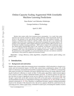 Online Capacity Scaling Augmented With Unreliable Machine Learning
  Predictions