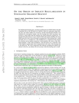 On the Origin of Implicit Regularization in Stochastic Gradient Descent