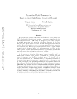 Byzantine Fault-Tolerance in Peer-to-Peer Distributed Gradient-Descent