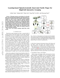 Learning-based Optoelectronically Innervated Tactile Finger for
  Rigid-Soft Interactive Grasping