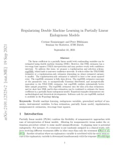 Regularizing Double Machine Learning in Partially Linear Endogenous
  Models