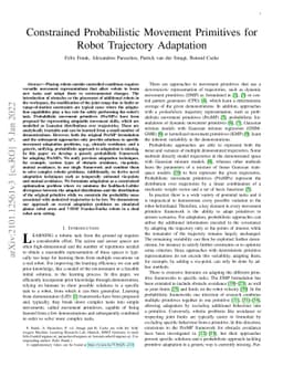 Constrained Probabilistic Movement Primitives for Robot Trajectory
  Adaptation