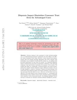 Disparate Impact Diminishes Consumer Trust Even for Advantaged Users