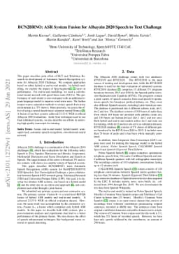 BCN2BRNO: ASR System Fusion for Albayzin 2020 Speech to Text Challenge