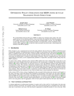 Optimistic Policy Iteration for MDPs with Acyclic Transient State
  Structure