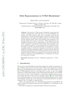 Debt Representation in UTXO Blockchains