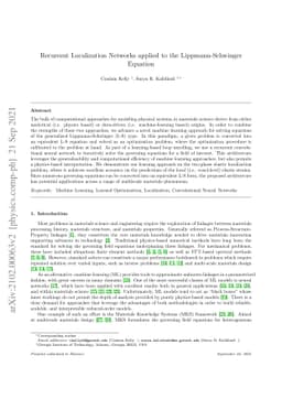 Recurrent Localization Networks applied to the Lippmann-Schwinger
  Equation