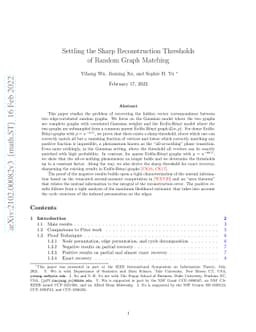 Settling the Sharp Reconstruction Thresholds of Random Graph Matching