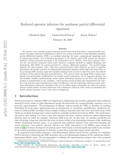Reduced operator inference for nonlinear partial differential equations