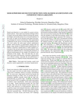 Semi-supervised Sound Event Detection using Random Augmentation and
  Consistency Regularization