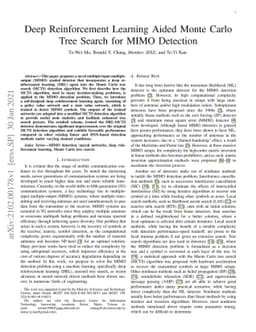 Deep Reinforcement Learning Aided Monte Carlo Tree Search for MIMO
  Detection