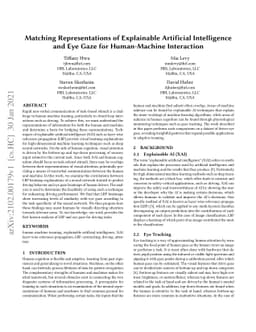 Matching Representations of Explainable Artificial Intelligence and Eye
  Gaze for Human-Machine Interaction