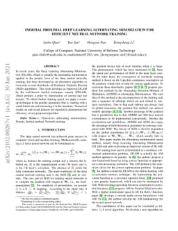 Inertial Proximal Deep Learning Alternating Minimization for Efficient
  Neutral Network Training