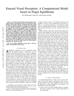 Enacted Visual Perception: A Computational Model based on Piaget
  Equilibrium