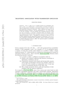 Measuring association with Wasserstein distances