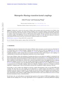 Metropolis-Hastings transition kernel couplings