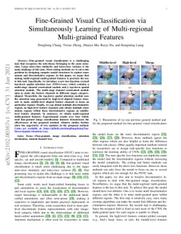 Fine-Grained Visual Classification via Simultaneously Learning of
  Multi-regional Multi-grained Features