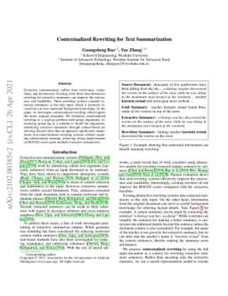Contextualized Rewriting for Text Summarization