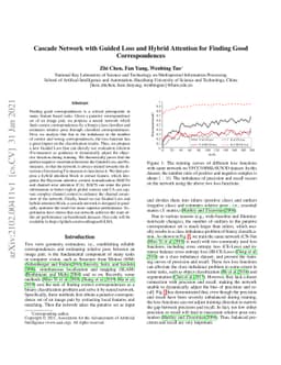 Cascade Network with Guided Loss and Hybrid Attention for Finding Good
  Correspondences