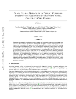 Graph Neural Networks to Predict Customer Satisfaction Following
  Interactions with a Corporate Call Center