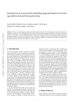 Introduction of a novel word embedding approach based on technology
  labels extracted from patent data