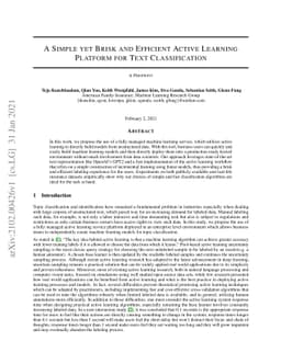 A Simple yet Brisk and Efficient Active Learning Platform for Text
  Classification