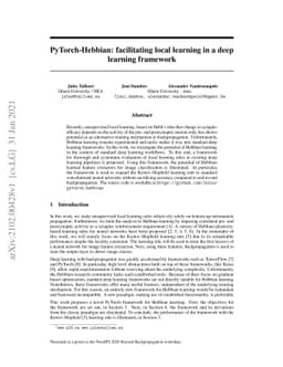 PyTorch-Hebbian: facilitating local learning in a deep learning
  framework
