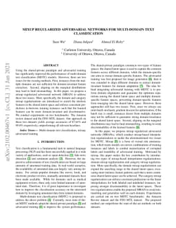 Mixup Regularized Adversarial Networks for Multi-Domain Text
  Classification