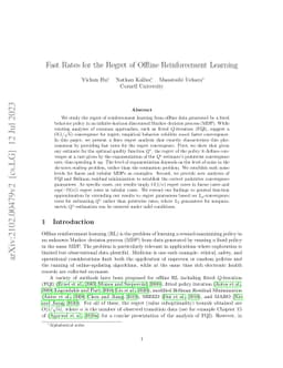 Fast Rates for the Regret of Offline Reinforcement Learning
