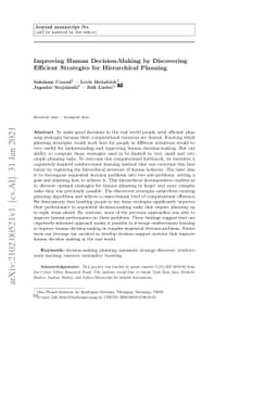 Improving Human Decision-Making by Discovering Efficient Strategies for
  Hierarchical Planning