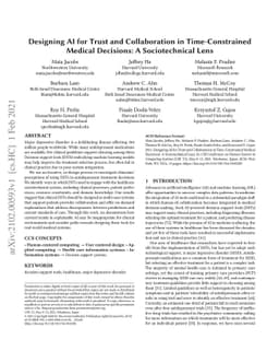 Designing AI for Trust and Collaboration in Time-Constrained Medical
  Decisions: A Sociotechnical Lens